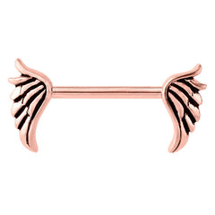 view all Vertical Angel Wings Nipple Bar body jewellery