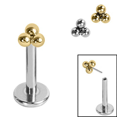 view all Titanium Threadless Labrets - Titanium (Bend-fit) Asia Trinity body jewellery