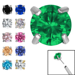view all Titanium Threadless (Bend fit) Claw Set CZ Jewels body jewellery