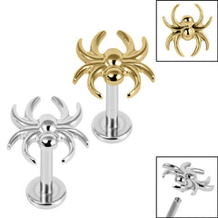 view all Titanium Internally Threaded Labrets 1.2mm - Titanium Spider body jewellery