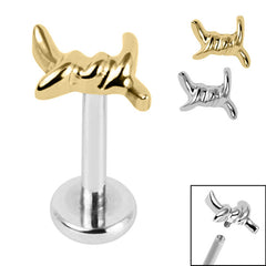 view all Titanium Internally Threaded Labrets 1.2mm - Titanium Barbed Wire body jewellery