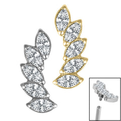 view all Titanium Claw Set 5 Jewel Climbing Marquise Fan Top for Internal Thread shafts in 1.2mm body jewellery