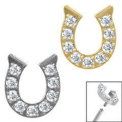 view all Titanium Claw Set Jewelled Horseshoe Top for Internal Thread shafts in 1.2mm body jewellery