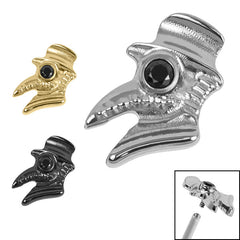 view all Titanium Jewelled Plague Doctor for Internal Thread shafts in 1.2mm body jewellery
