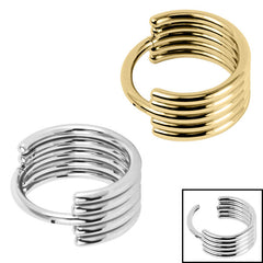 view all Titanium Stacked 5 Band Hinged Clicker Ring body jewellery