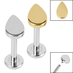 view all Titanium Internally Threaded Labrets 1.2mm - Titanium Teardrop body jewellery