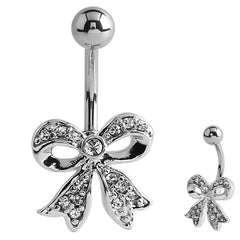 view all Belly Bar - Jewelled Bow body jewellery
