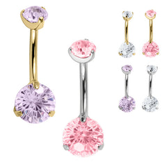 view all Belly Bar - Titanium Internal Thread Claw Set Double Jewelled Firework body jewellery