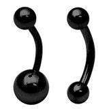 view all Black Titanium Curved Bars 1.6mm body jewellery