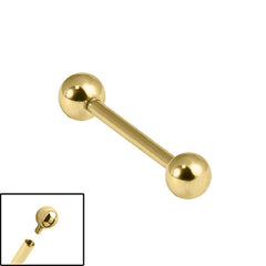 view all Gold Titanium Internally Threaded Micro Barbells 1.2mm body jewellery
