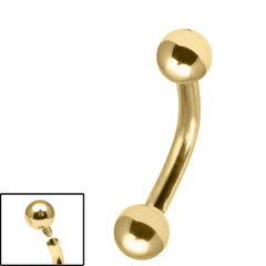 view all Gold Titanium Internally Threaded Micro Curved Bar 1.2mm body jewellery