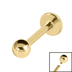 view all Gold Titanium Internally Threaded Labrets 1.6mm body jewellery