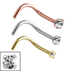 view all Steel Claw Set Jewelled Nose Studs body jewellery