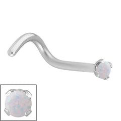 view all Steel Claw Set Synthetic Opal Nose Stud body jewellery