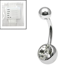 view all Sterile Steel Jewelled Belly Bars body jewellery