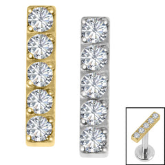 view all Titanium 5 Jewel Bar Top for Internal Thread shafts in 1.2mm body jewellery
