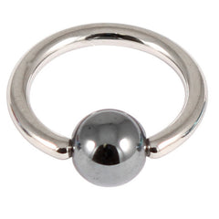 view all Titanium BCR with Hematite Bead 1.6mm gauge body jewellery
