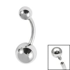 view all Titanium Internally Threaded Belly Bar 1.6mm body jewellery
