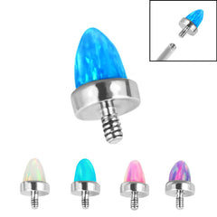 view all Titanium Bezel Set Synth Opal Cone for Internal Thread shafts in 1.2mm body jewellery