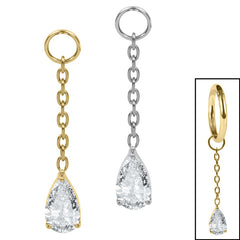 view all Titanium Charm - Jewelled Droplet Charm body jewellery