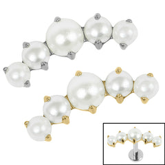 view all Titanium Claw Set Grace Pearl Crescent for Internal Thread shafts in 1.2mm body jewellery