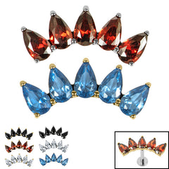 view all Titanium Claw Set Jewelled Diadem for Internal Thread shafts in 1.2mm body jewellery