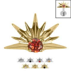 view all Titanium Claw Set Jewelled Radiant Sunset Top for Internal Thread shafts in 1.2mm body jewellery