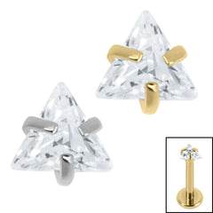view all Titanium Claw Set Jewelled Triangle for Internal Thread shafts in 1.2mm body jewellery