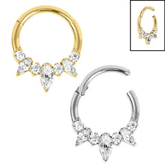 view all Titanium Claw Set Anasia Jewelled Hinged Clicker Ring (Clicker) body jewellery