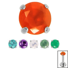 view all Titanium Claw Set Natural Gemstone Tops for Internal Thread shafts in 1.2mm body jewellery