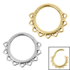 view all Titanium Filigree Lace Hinged Ring body jewellery