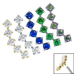 view all Titanium Floating 5 Jewel Curve for Internal Thread shafts in 1.2mm body jewellery
