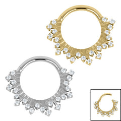 view all Titanium Galaxy Jewelled Hinged Clicker Ring body jewellery