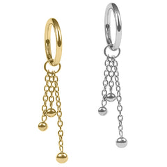 view all Titanium Hinged Segment Ring with Titanium Trilogy Ball Charm body jewellery