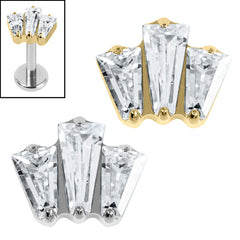 view all Titanium Internal Jewelled Art Deco Baguette Fan Top body jewellery