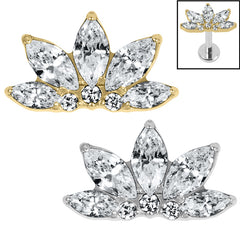view all Titanium Internal Jewelled Lotus Marquise Fan Top body jewellery