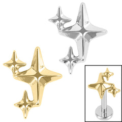 view all Titanium Internal Three Kings Star Top body jewellery