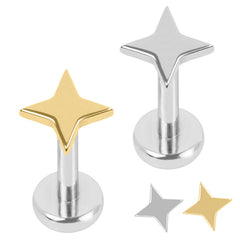 view all Titanium Internally Threaded Labrets 1.2mm - Titanium Aquila Star body jewellery