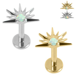 view all Titanium Internally Threaded Labrets 1.2mm - Titanium Claw Set Opal Radiant Sunset body jewellery