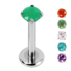 view all Titanium Internally Threaded Labrets 1.2mm - Titanium Claw Set Jewelled Round Natural Gemstone Tops body jewellery