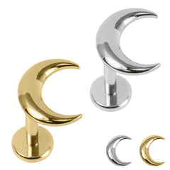 view all Titanium Internally Threaded Labrets 1.2mm - Titanium Eclipse Moon body jewellery