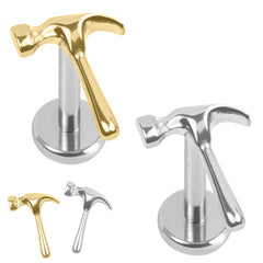 view all Titanium Internally Threaded Labrets 1.2mm - Titanium Hammer body jewellery