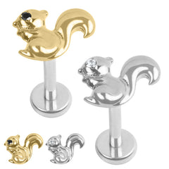 view all Titanium Internally Threaded Labrets 1.2mm - Titanium Jewelled Mr Nuts body jewellery
