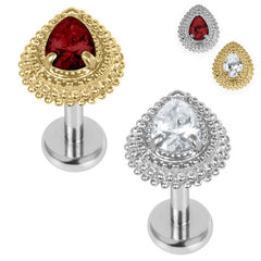 view all Titanium Internally Threaded Labrets 1.2mm - Titanium Kashvi Asia Teardrop body jewellery