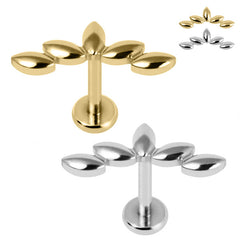 view all Titanium Internally Threaded Labrets 1.2mm - Titanium Marquise Pebble Crescent body jewellery