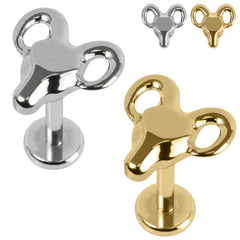 view all Titanium Internally Threaded Labrets 1.2mm - Titanium Rams Head body jewellery