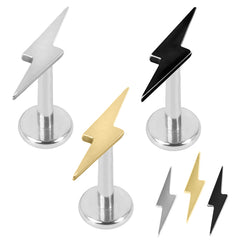 view all Titanium Internally Threaded Labrets 1.2mm - Titanium Thunderbolt body jewellery