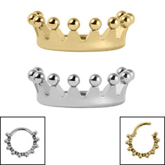 view all Titanium Princess Crown Hinged Clicker Ring body jewellery