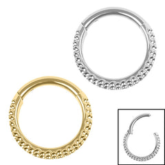 view all Titanium Stacked Asia Ball Hinged Ring body jewellery