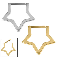 view all Titanium Supernova Star Hinge Ring body jewellery